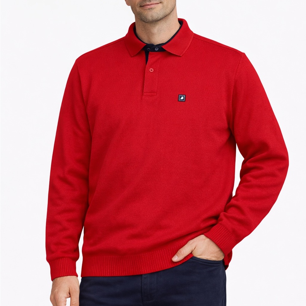 Green Coast Red Polo Yachting Sweater - made in Italy